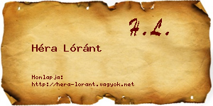 Héra Lóránt névjegykártya